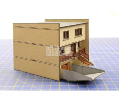 Dům řadovka, s garáží (měřítko TT - 3ks)