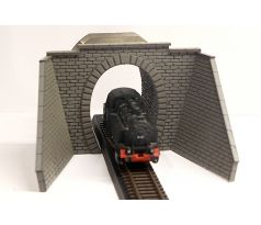 Tunelový portál jednokolejný, NEM102, s opěrnými zdmi